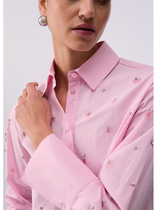 Camicia boxy con ricami gioiello LIU JO | WA6173T039A/32802